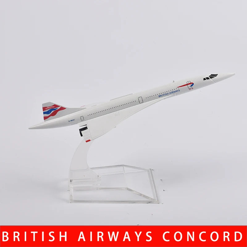 JASON TUTU 16cm Concorde Plane Airplane Model Aircraft Model Diecast Metal 1/400 Scale Planes