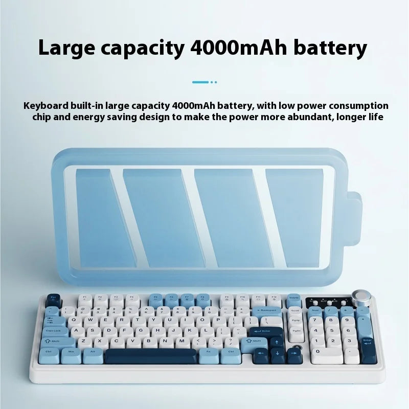 Ajazz Af98 Wireless Bluetooth Three-Mode Keyboard E-Sports Game Special Mechanical Touch Typing Office Computer Wired Keyboard