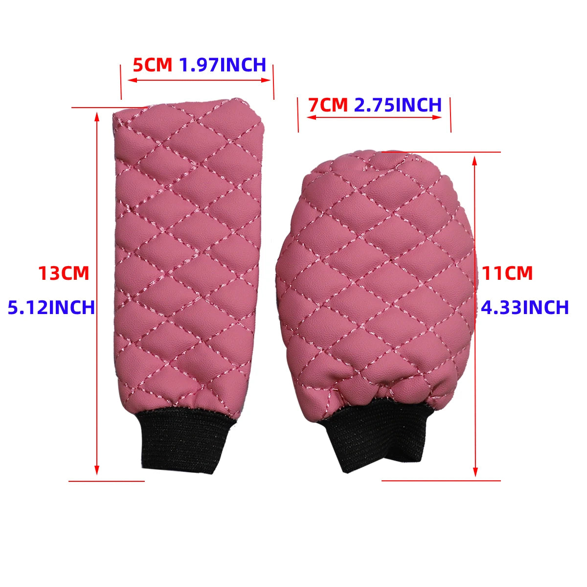 2 sets PU leather stereo embroidery car handbrake cover handle set manual gear general automotive supplies