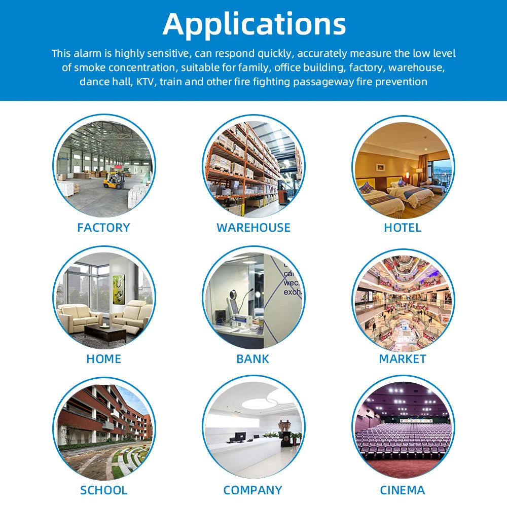 Gautone Independent Smoke Alarm Fire Protection Smokehouse Home Security System Smoke Detector