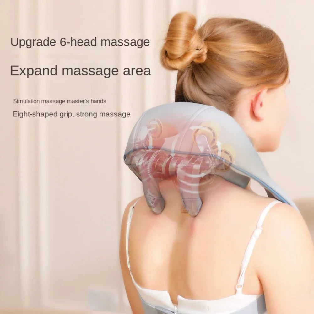 Mini Relaxer  Portable Dredge Kneading Smart Electric Wrap Heated Trapezius Muscle Neck Multifunctional Shiatsu Massage Shawl