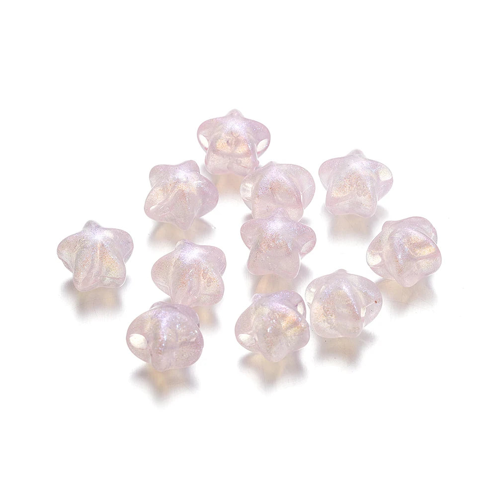 30Pcs/Lot Acrylic Transparent Five-pointed Star Spacer Loose Beads for DIY Necklace Bracelet Earring Jewelry Accessories
