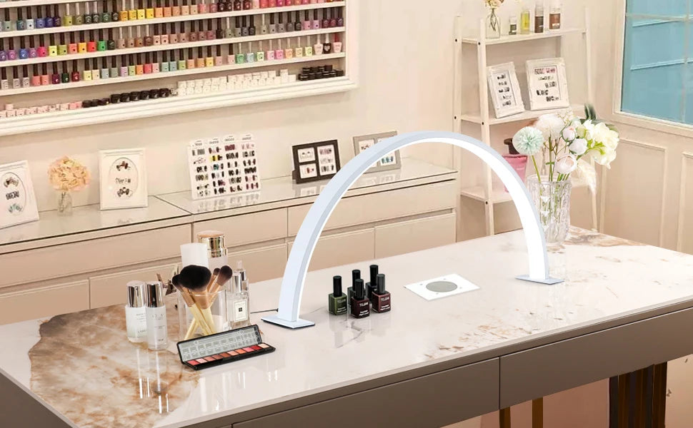 Beauty salon U-shaped LED desk lamp semi monthly lighting fixture eye protection tricolor dimming beauty nail supplement light