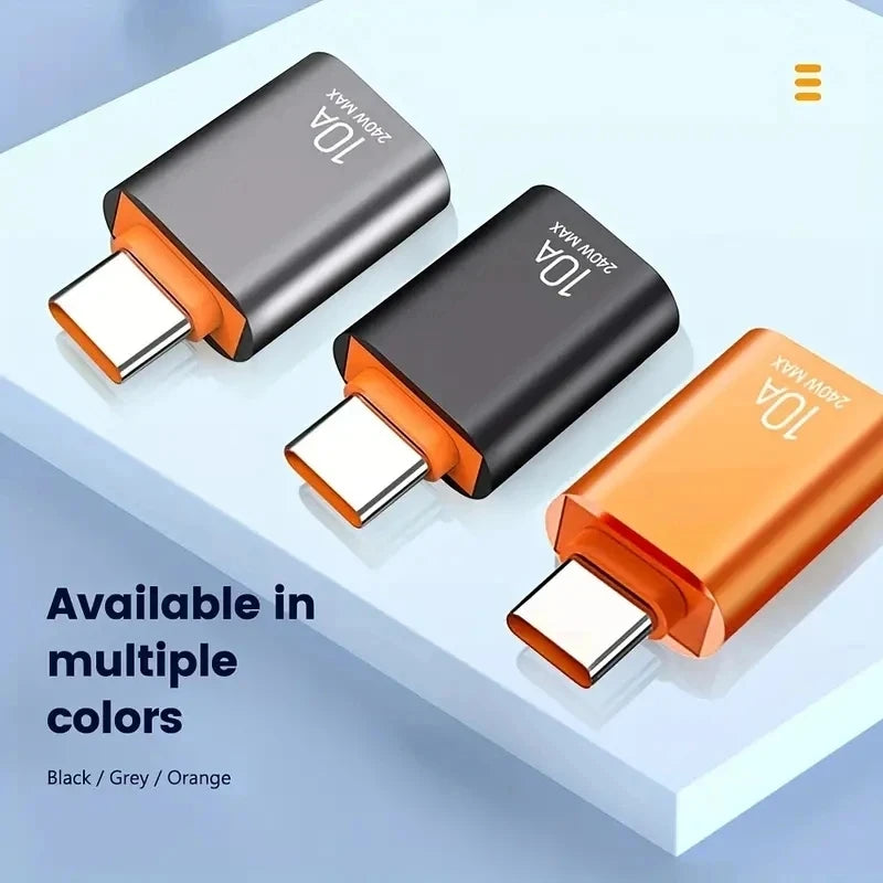 10A OTG Type C Female to USB A Male USB 3.0 to Type-C Converter Fast Charging Data Adapter for Laptop Xiaomi Samsung Oneplus