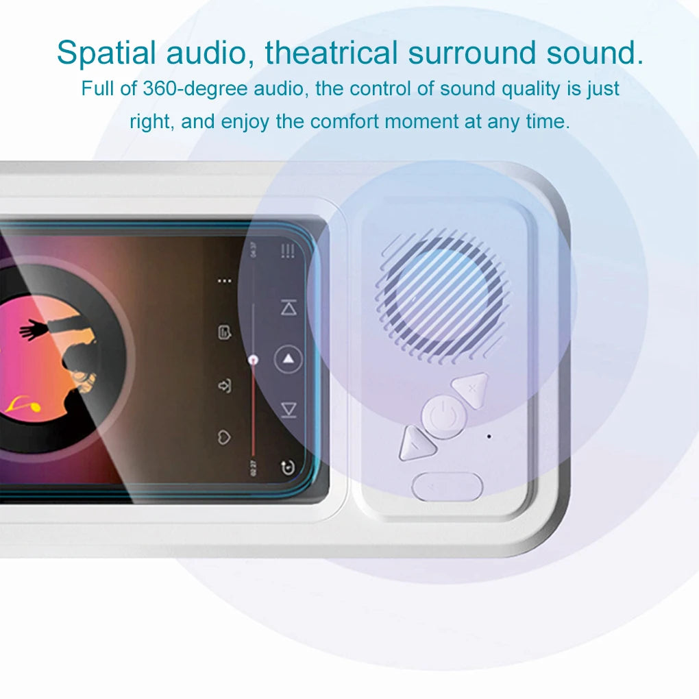 Shower Phone Holder with Bluetooth Speaker 360 Rotation Wall Phone Mount for Shower Waterproof Anti Fog for 4-6.9" Phones