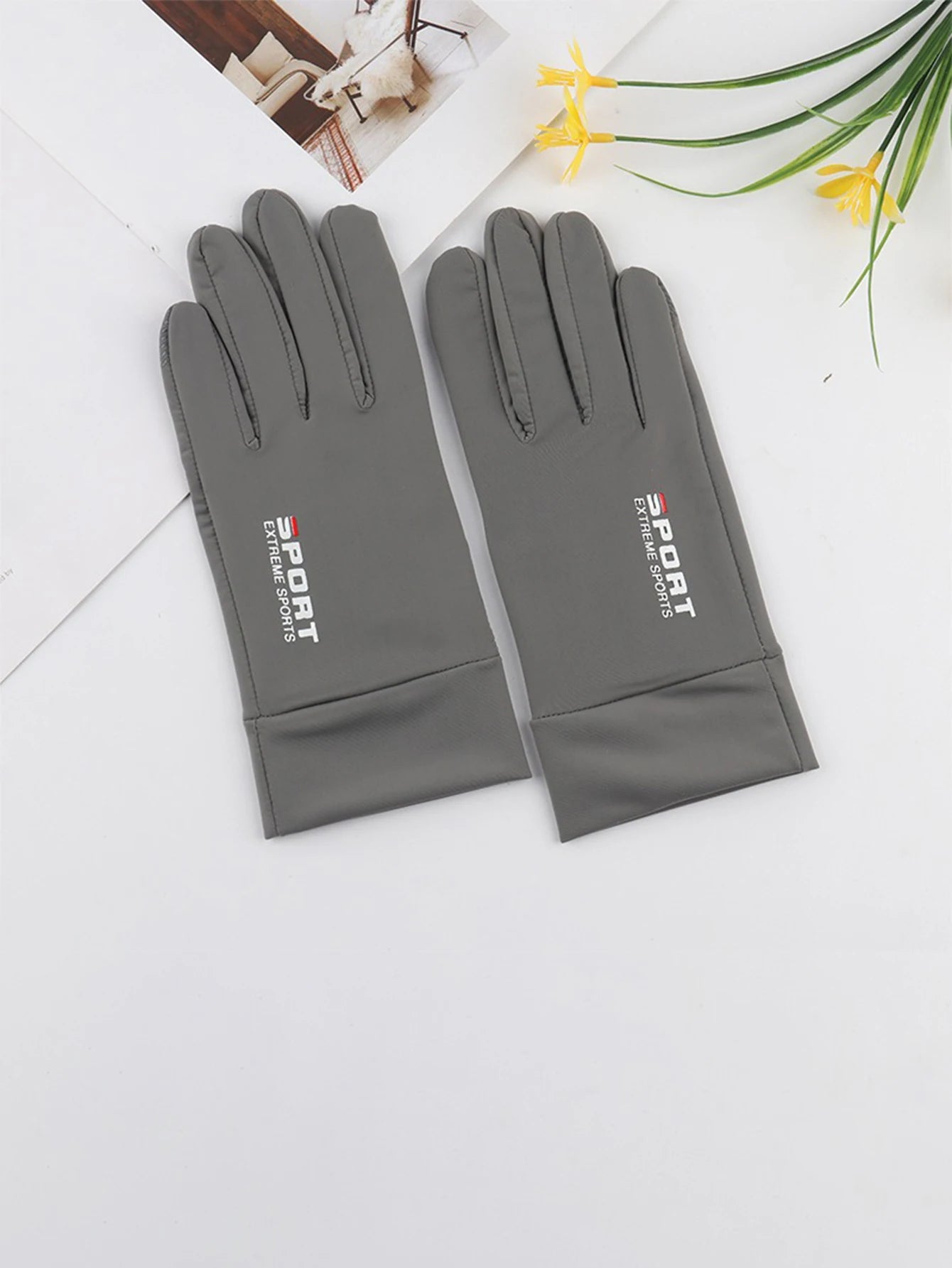 1Pair Of All-finger Gloves Breathable Shock-proof Touch-screen Bike Gloves Spring And Summer Mountain Bike Road Riding Gloves