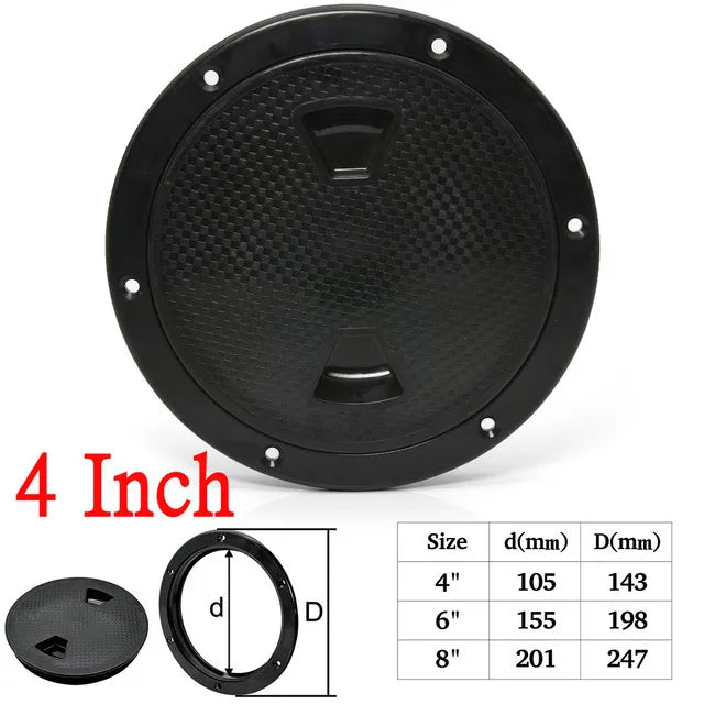 4 6 8inch ABS Hatch Cover Round Deck Inspection Access Plastic White Black Boat Screw Out Deck Inspection Plate For Yacht Marine