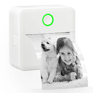 Mini Printer Inkless Sticker Maker for Learning 3 Pcs Sticker Rolls Study Notes,Memo,Fun,Work,Journal White X6 Printing Machine