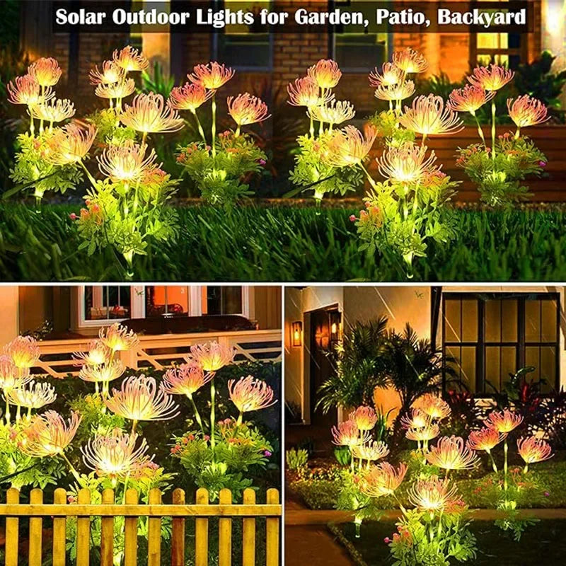 Solar Garden Lawn Lights LED Flower Lamp Outdoor Glowing Flower Decorations Yard Waterproof for Driveway Landscape Decoration