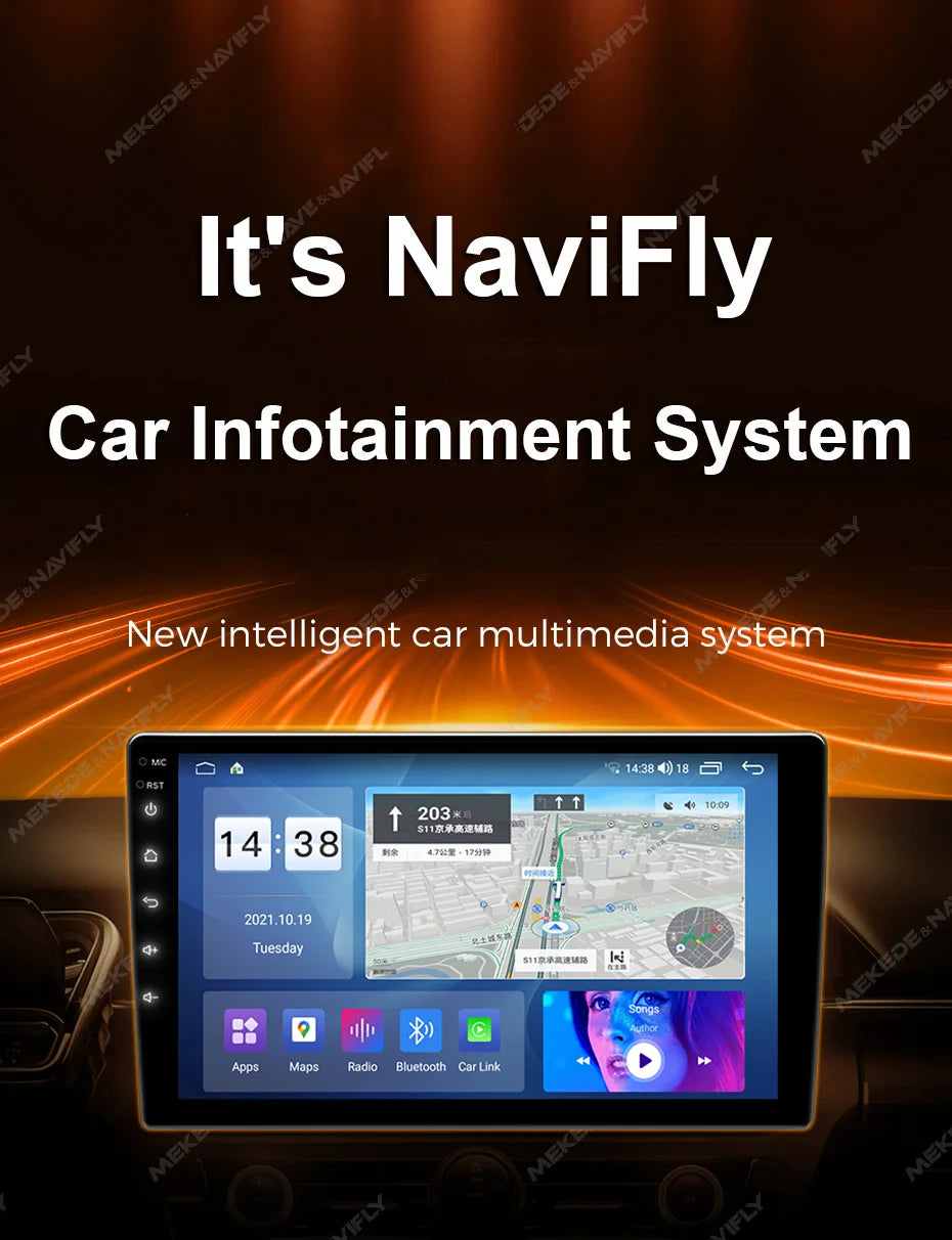 NaviFly 9 10 inch 1280*720 Car Multimedia Video Player Universal Stereo Radio GPS For Volkswagen Nissan Hyundai Kia Toyota