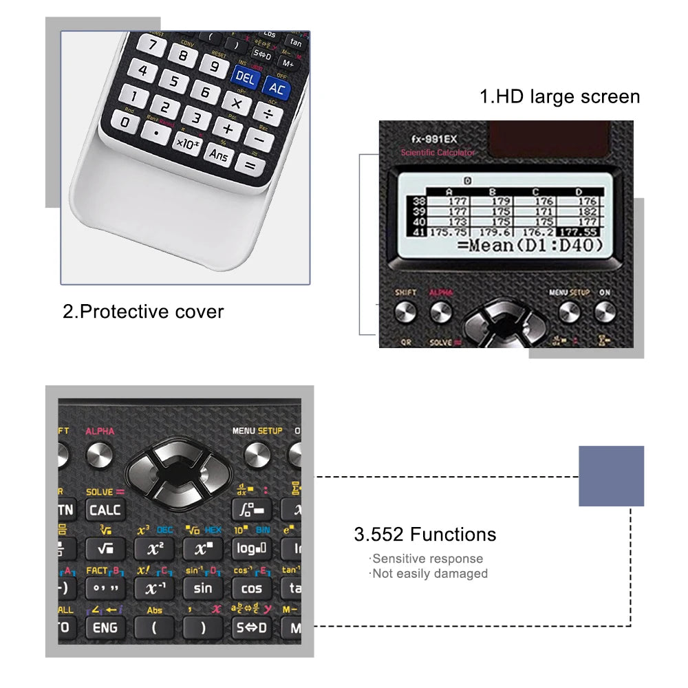 Multifunctional science function calculator-552function Specially designed for student exams, economical packaging，High-End Appe