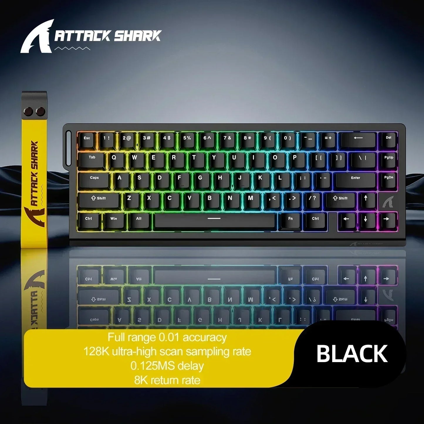 ATTACK SHARK X68HE Keyboard Magnetic Mechanical Gaming Wired Keyboard RGB 0.01mm Rapid Trigg 8000Hz SOCD/Rs 0.125ms 128K Rate