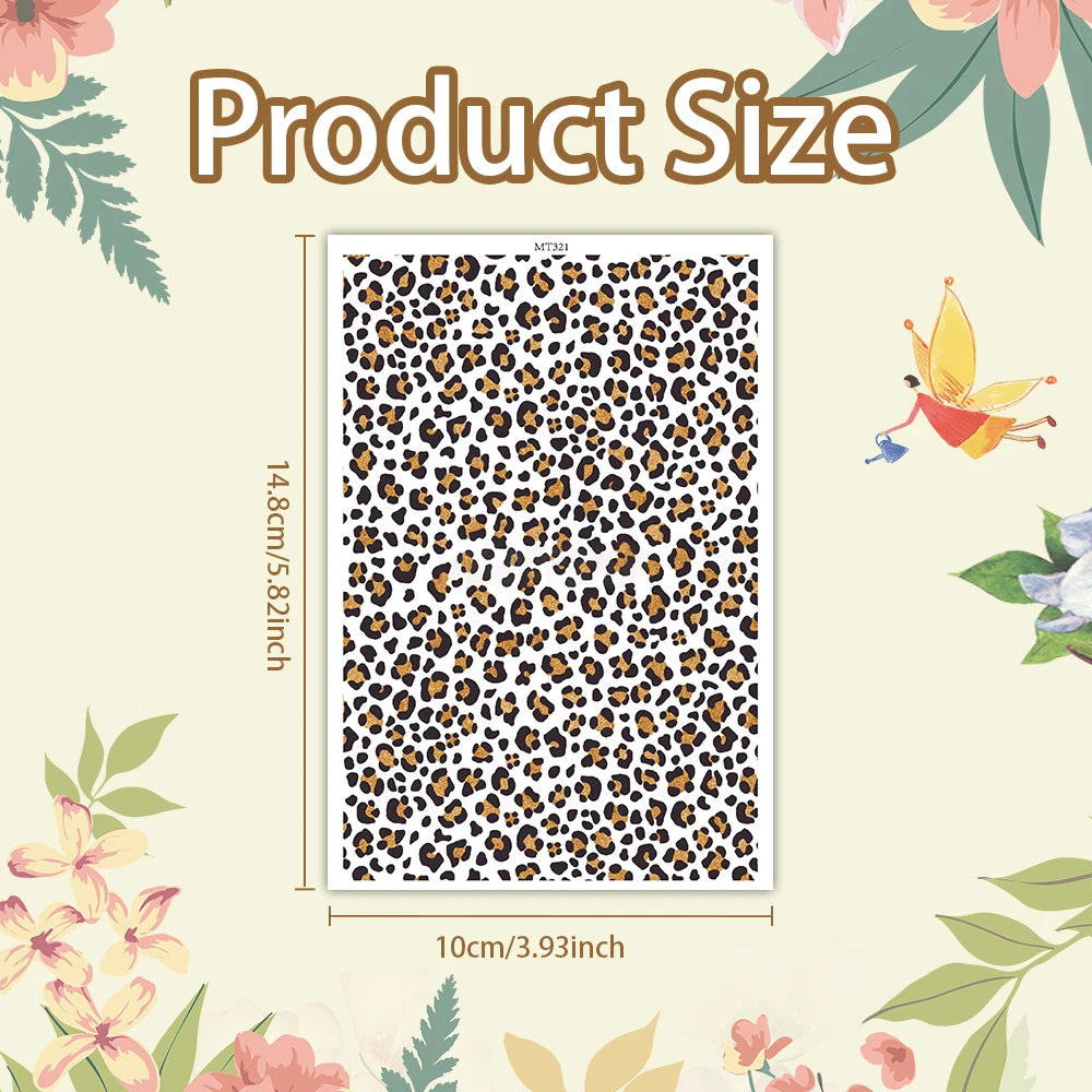 Leopard Print Pattern Polymer Clay Watercolor Transfer Paper Pottery Earrings Jewelry Soluble Disposable Sticker Tools