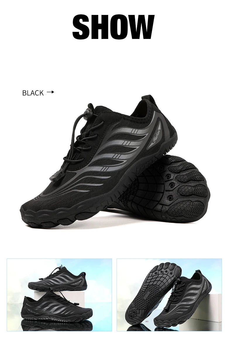 New Arrival Water Shoes Qiuck-Dry Aqua Shoes Men Women Outdoor Beach Swimming Wading Breathable Five-Finger Sneakers Size 36-46