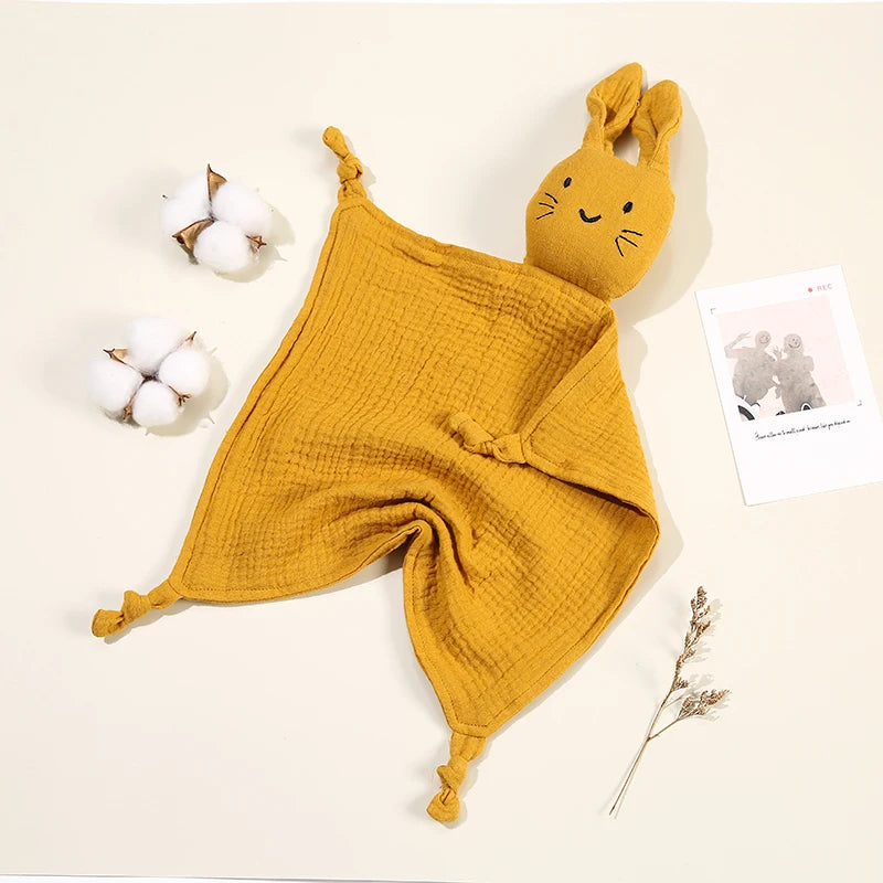 Baby Cotton Muslin Comfortable Blanket Cute Cat Doll For Infant Kids Sleep Appease Towel Children Rabbit Saliva Scarf