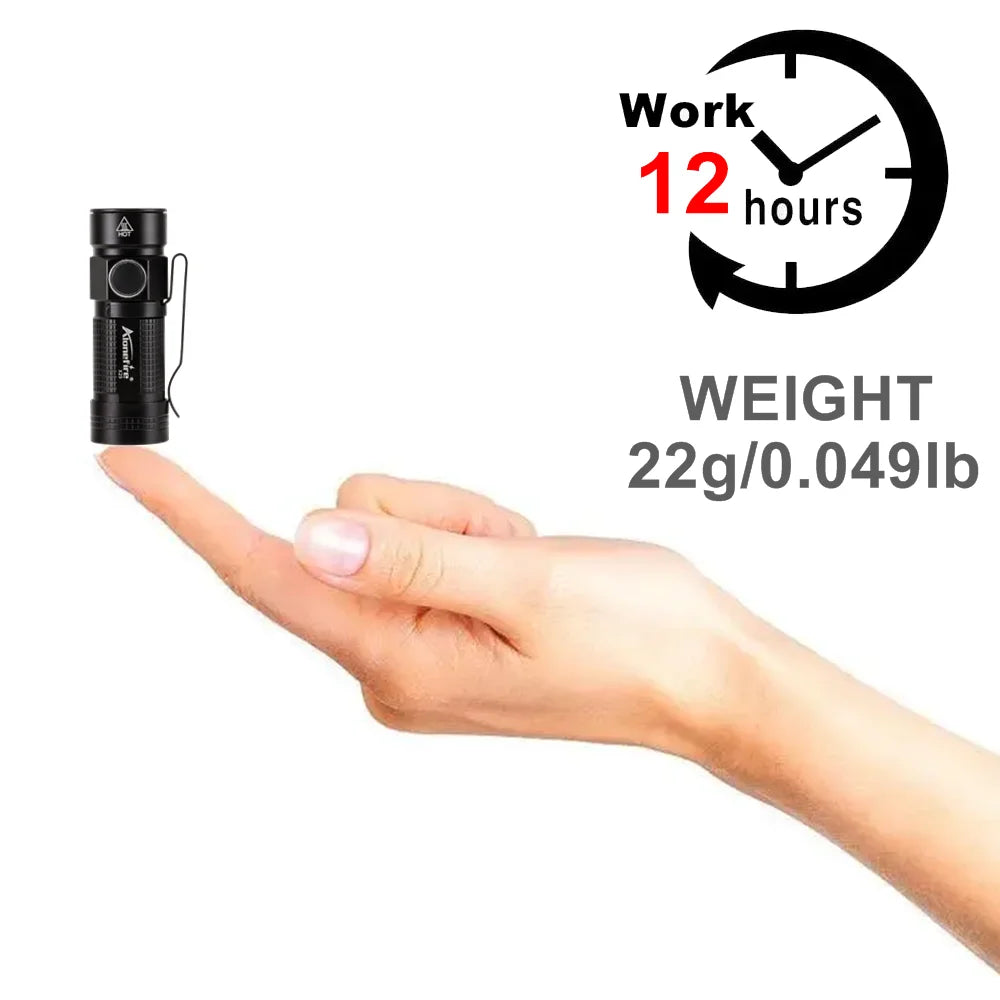 Clearance_360 Swivel U Ring Clip XPG LED Portable Mini Flashlight 12 Hours Work Outdoor Backpack Hat Pocket Hiking Torch C123A B