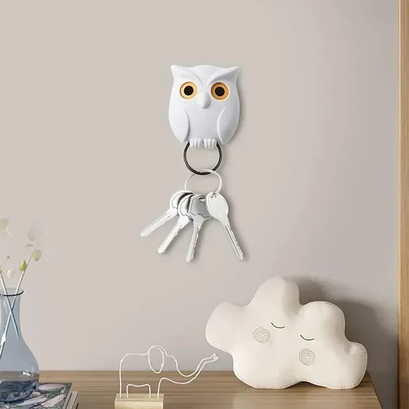 6PCS Owl Shape Wall Hook Key Holder Wall Sticker Keep Keychains Key Hanger Hooks Wall Hanging Hook for Kitchen Home Adhesive