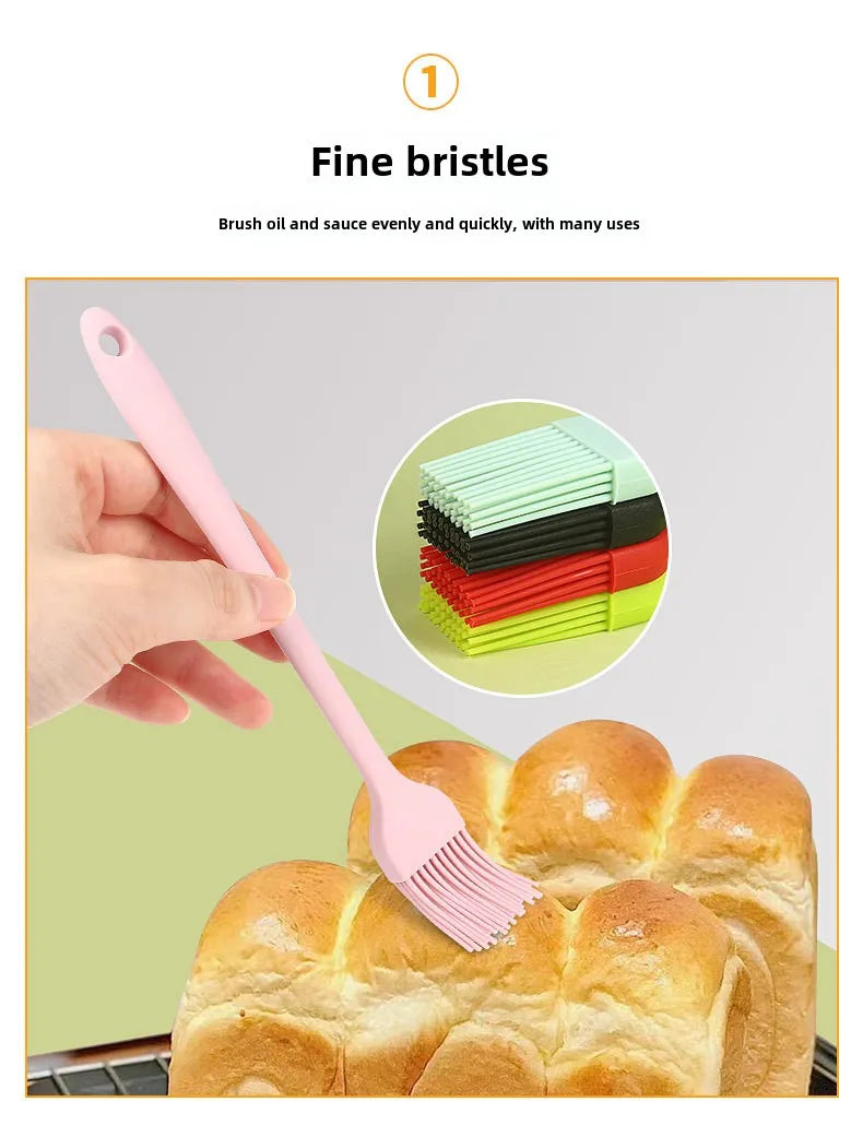 In Stock Silicone Integrated Small Size Oil Brush Barbecue Brush Household Lint-Free Baking Brush Pancake Oil Brush