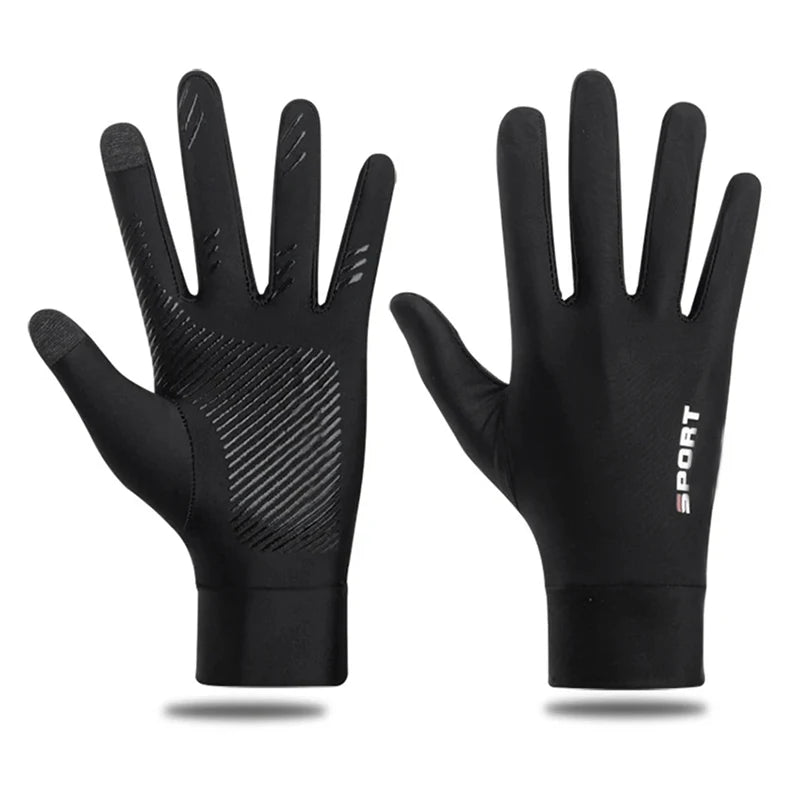 Summer Ice Silk Touchscreen Anti slip Gloves Outdoor Fishing Waterproof Sunscreen Gloves Bicycle Gloves