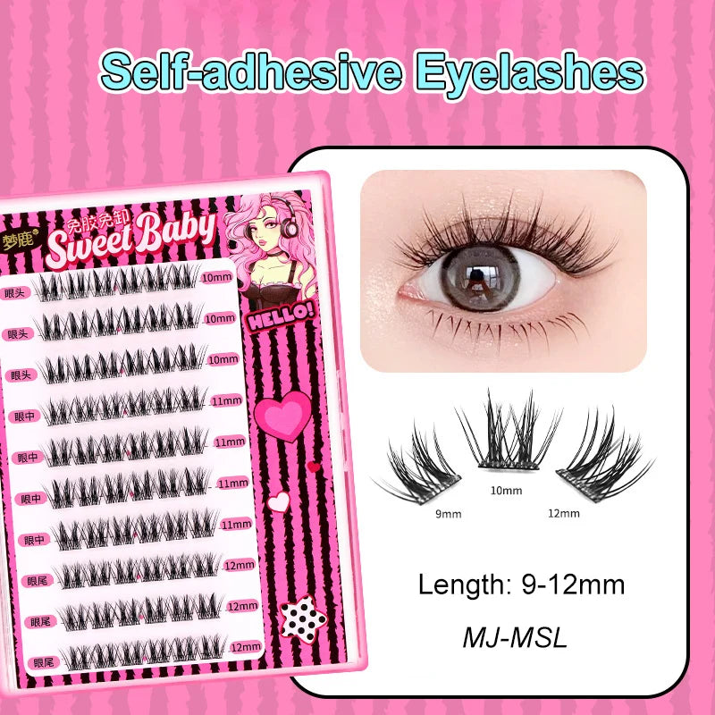 Self Adhesive Eyelashes Cluster Lashes No Glue Individual Lashes  Soft  Idol Lash Clusters Reusable Self Adhesive Lashes