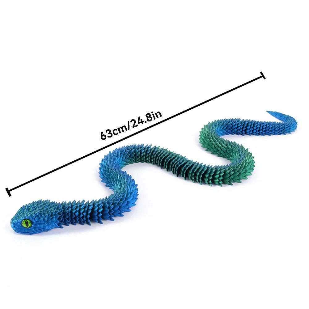 63cm 3D printed viper decoration, glowing figures with movable joints, animal models that can swing, household bookshelf toys