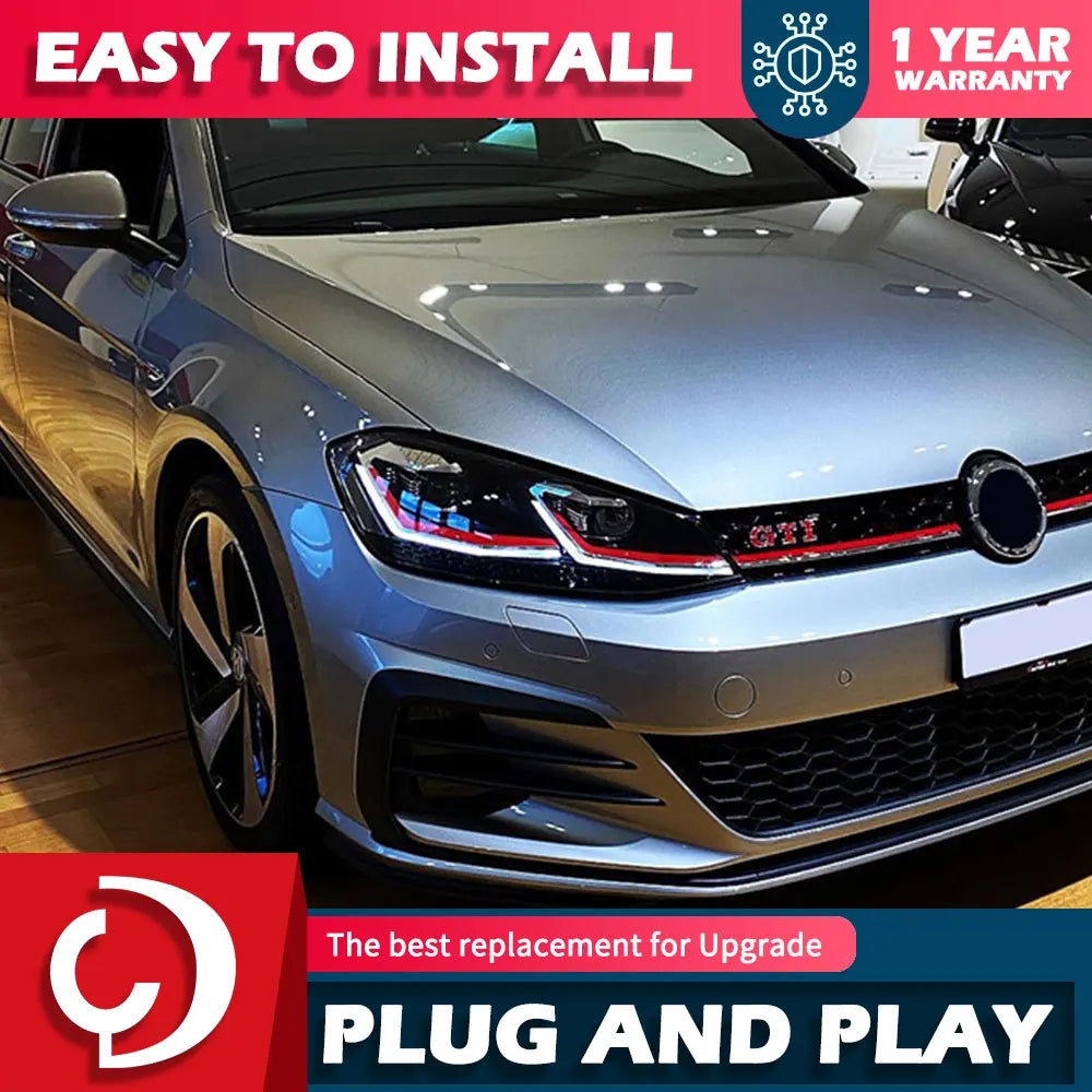 AKD 2 PCS For Golf 7.5 2018-2021 Golf7.5 MK7.5 LED Auto Headlight Assembly Upgrade R-Line Style Design LHD RHD Tool Accessories
