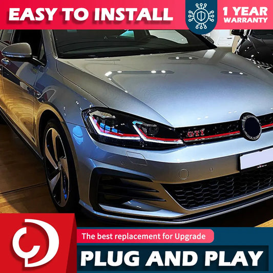 AKD 2 PCS For Golf 7.5 2018-2021 Golf7.5 MK7.5 LED Auto Headlight Assembly Upgrade R-Line Style Design LHD RHD Tool Accessories