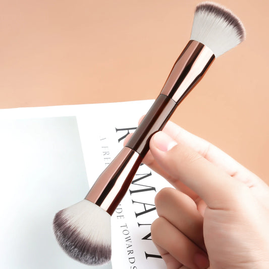 1pc Professional Makeup Brush Includes Dual-Ended Face Brushes Angled Brush Short Handle Foundation Brush