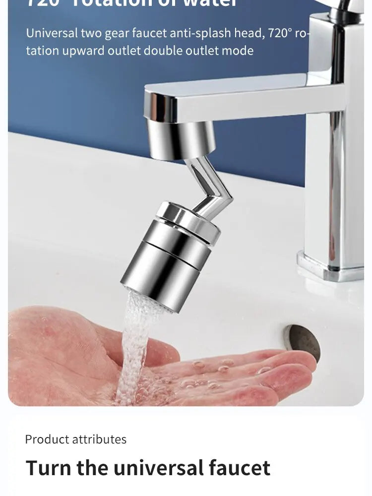 Kitchen Faucet 720 Degrees Rotatable Spout Extension Spout Bubbler Universal Splash Proof Universal Spout Extension Nozzle