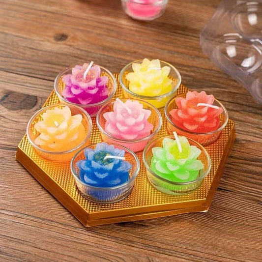 Colored Tulips Candles Creative Home Room Decor Succulent Plants Lotus Flower Manual Green Tea Candle Gifts for Wedding Guests
