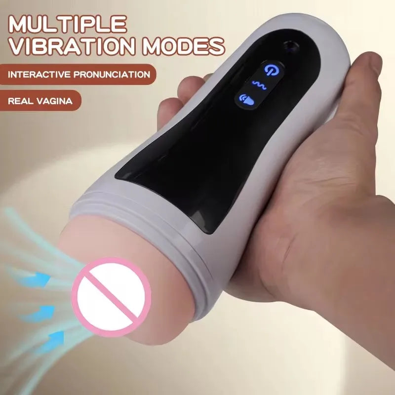 Male Sucking Multi-frequency AutomaticMasturbator Cup Sucking Vibration Blowjob Pussy Penis Oral Adult Erotic Sex Toys