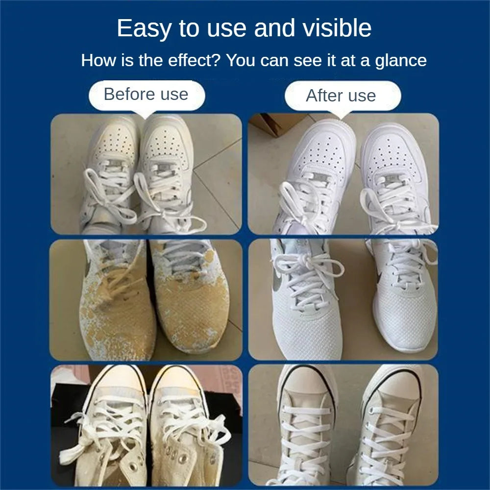 120g White Shoes Cleaning Cream Stains Remover Shoes Whitening All-Purpose Cleansing Cream With Wipe Sponge For Shoes Sneakers