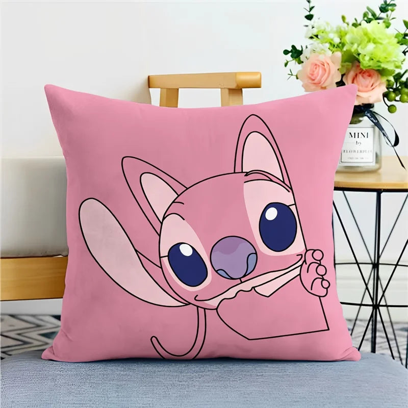 Stitch pillowcase cute cartoon anime peripheralsBedroom Sofa Decorative Cushion Cover With Zipper Soft Cushion Cover