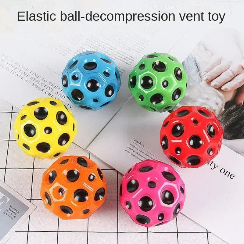 20-1PCS High Resilience Hole Ball Soft Bouncy Ball Anti-fall Moon Shape Porous Bouncy Ball Kids Indoor Outdoor Toys Gifts