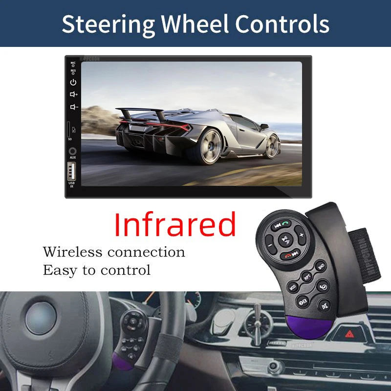 Car Radio 7 Inch 1 Din MP5 Multimedia Player Touch Screen FM ISO Power Aux Input Bluetooth USB Mirror Link Universal Autoradio