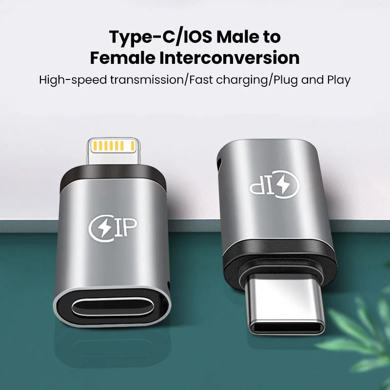 USB Cable Converter Lightning To USB C Adapter 20W Ios to Type-C Adaptador for IPhone 15 14 13 Pro Max Huawei Xiaomi Samsung