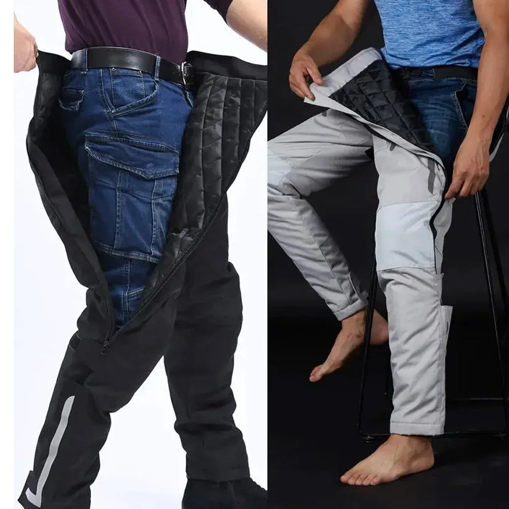 Motorcycle Men's detachable windproof pants trouser With CE gear drop-proof riding pants thermal equipment quick release pant