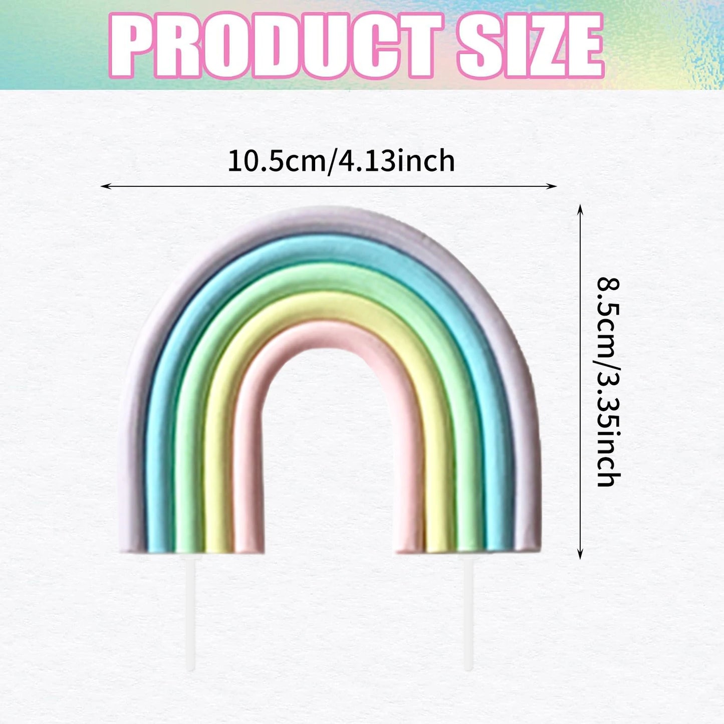 Rainbow Cake Toppers,Three-Dimensional Cloud Rainbow Design Cake Picks for Party Birthday Wedding Cake Decorations Supplies