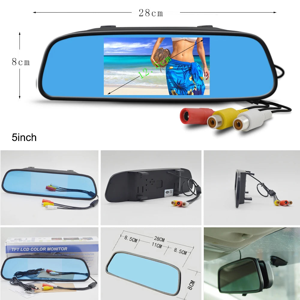 Easy Installation 4.3"5" Car Rear View Backup Camera LCD Monitor  for Vehicle Van Night Vision Reverse Video Parking System