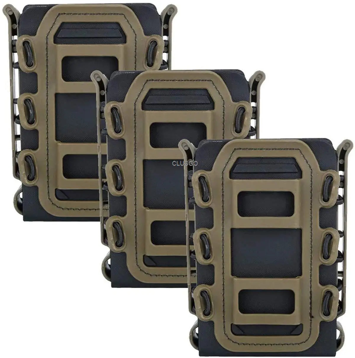 3Pcs Tactical Fast Mag TPR Flexible Molle Magazine Pouch Carrier for Ar15 M4 5.56/7.62 Mag Pouch Rifle Pistol Magazine Holder