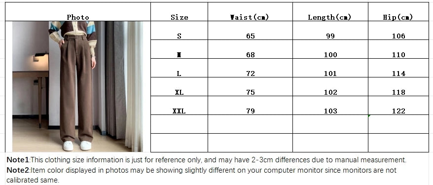 Fashion women's straight leg pants loose casual wide leg pants women straight leg small stylish senior all match all match pants