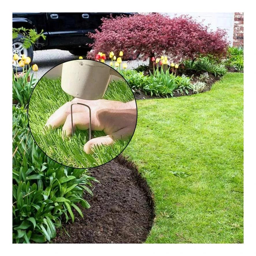 NEW Garden Peg Silver Metal U-Shape Garden Staple Garden Ground Nail Film Fixed Pegs Gardening Fixing Tools Film Peg retail
