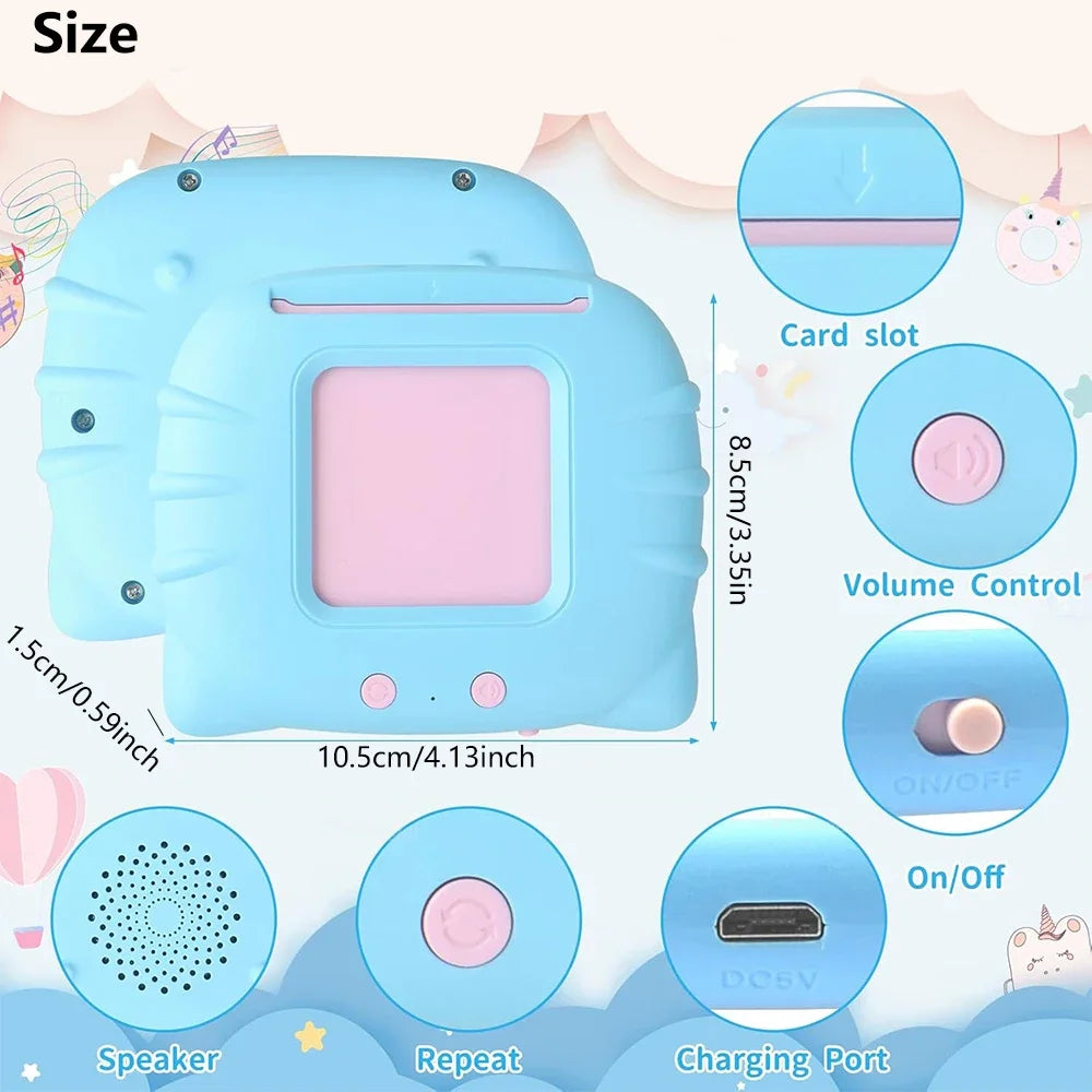 Flash Card Learning Toys Early Education Talking Flashcards for Kids Preschool English Electronic Audio Book Machine Gift