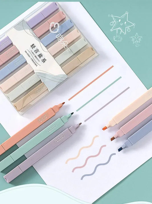 Pastel Highlighters Double-Sided – 6pc Set