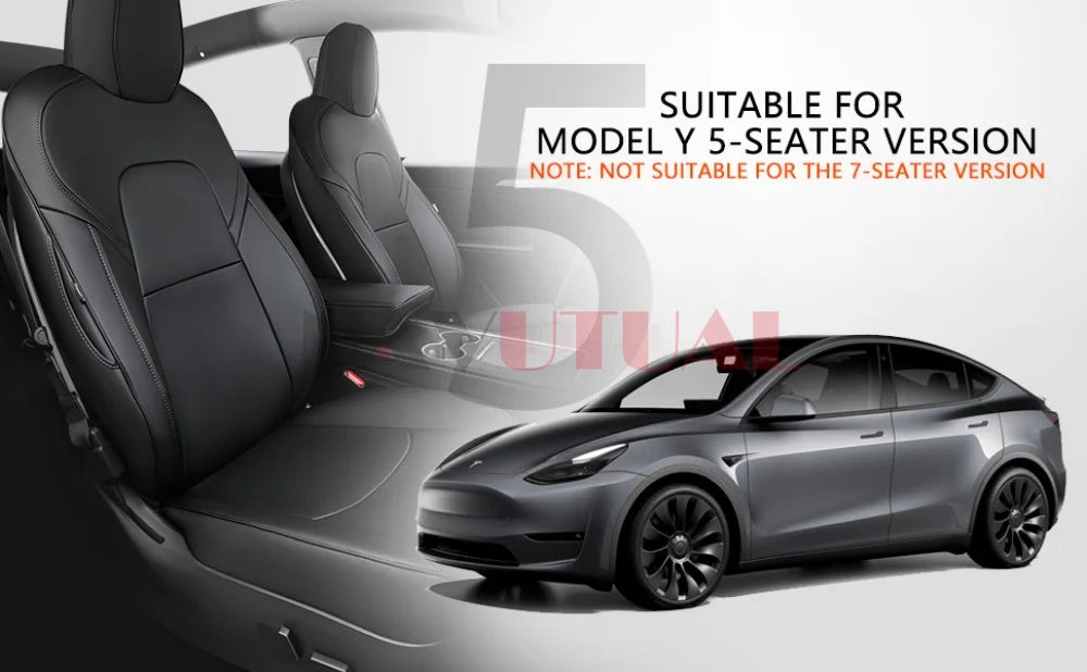 Seat Covers for Tesla Model Y 3 Seat Covers 2023-2020 Black seat Covers Interior Cover Nappa Leather Car Seat Accessories Black