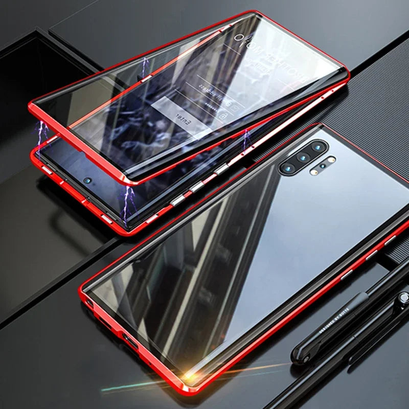New 360 Protect Magnetic Case For Samsung Galaxy S24 S25 Ultra S23 S22 S21 S20 S23 FE S9 S10 Note 8 9 20 A72 Sided Glass Back