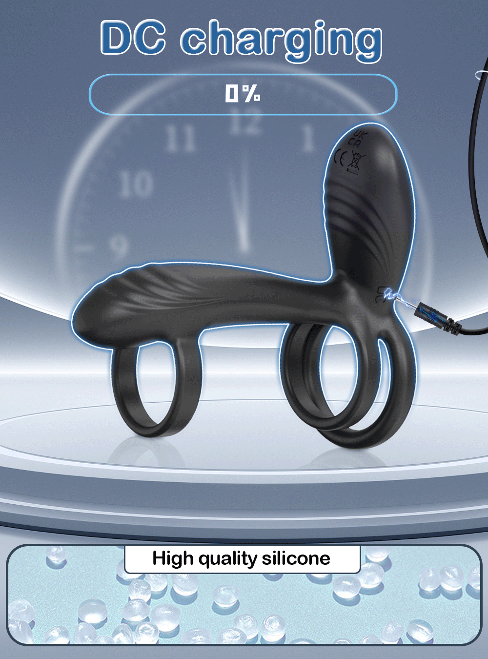Vibrating Cock Ring for Men Remote Control Penis Ring Ejaculation Delay Chastity Cage Clitoris Stimulation Sex Toy for Couples
