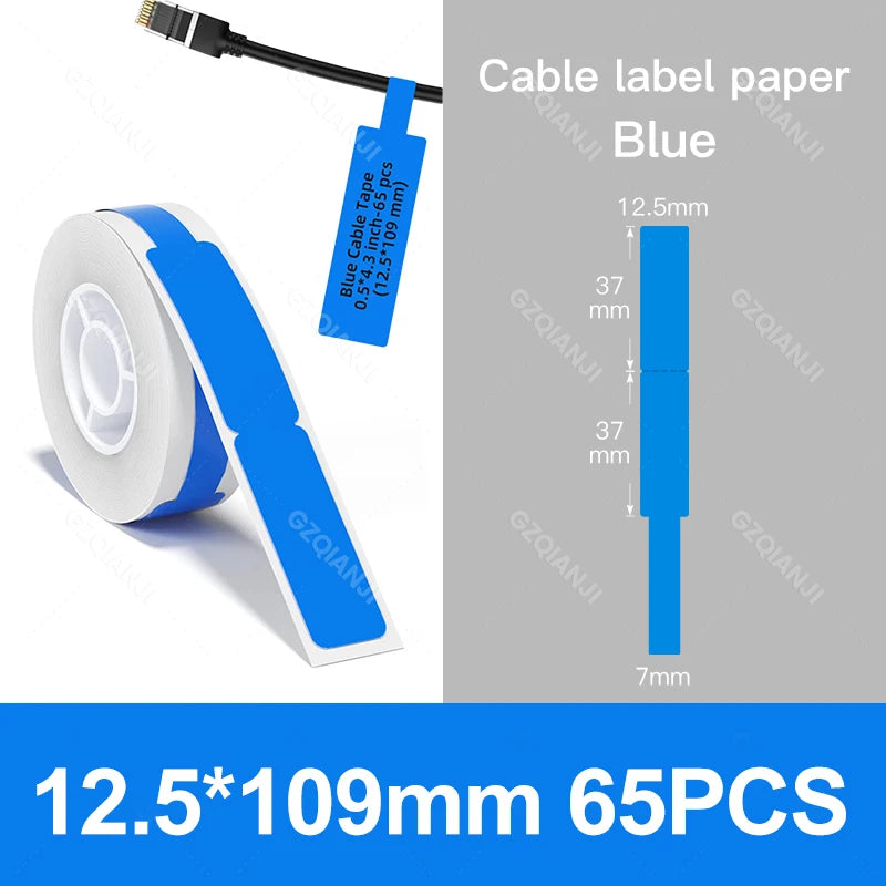 Niimbot D110 D11 Label printer paper Waterproof Anti-Oil Price Label Sticker Transparent Pure Color Label thermal Sticker Paper