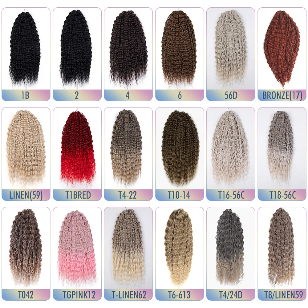 Ariel Curl Hair Water Wave Twist Crochet Hair Synthetic Braid Hair Ombre Blonde Pink 24 Inch Deep Wave Braiding Hair Extension