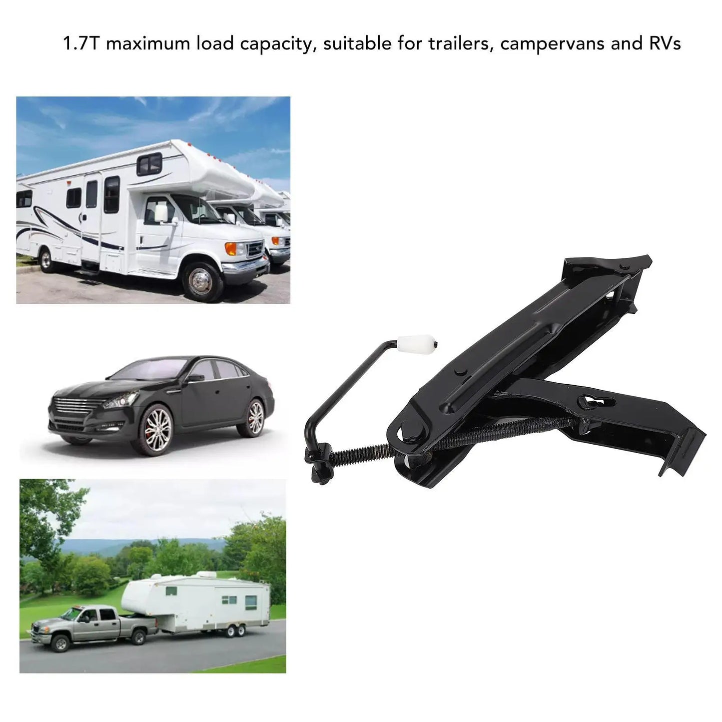 Car Lifting Jack Stable 1.7 Ton Capacity Wear Resistant Impact Proof Safe Hand Cranked Jacks Durable for trailers